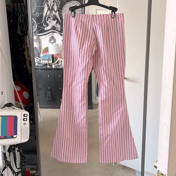 Pink/Blk Striped Pants - Picture 2 of 4